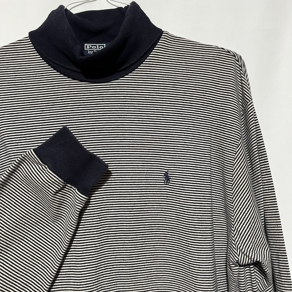 Polo Ralph Lauren Other - Vtg Polo Ralph Lauren Men's Long Sleeve Y2K Striped Turtleneck Large Preppy Pony